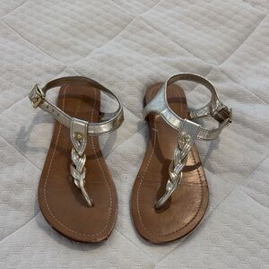 Gold Braided Women's Sandals